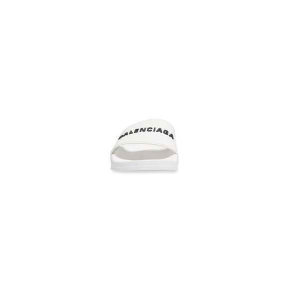 BALENCIAGA MEN'S POOL SLIDE SANDAL IN WHITE BLACK - Picture 2 of 14